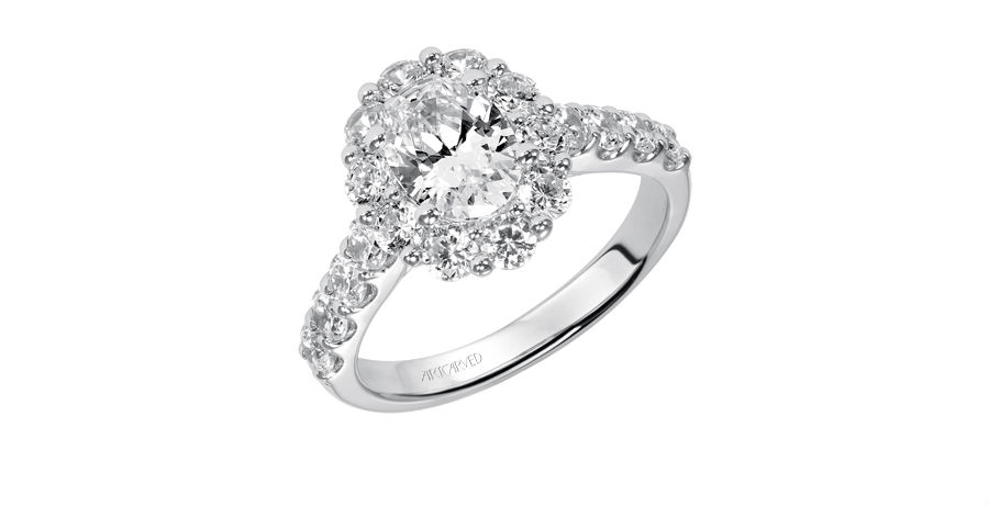 ArtCarved Oval Halo Engagement Ring