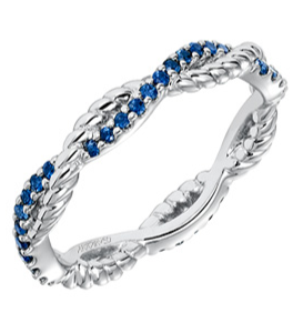 ArtCarved Contemporary Sapphire Wedding Band