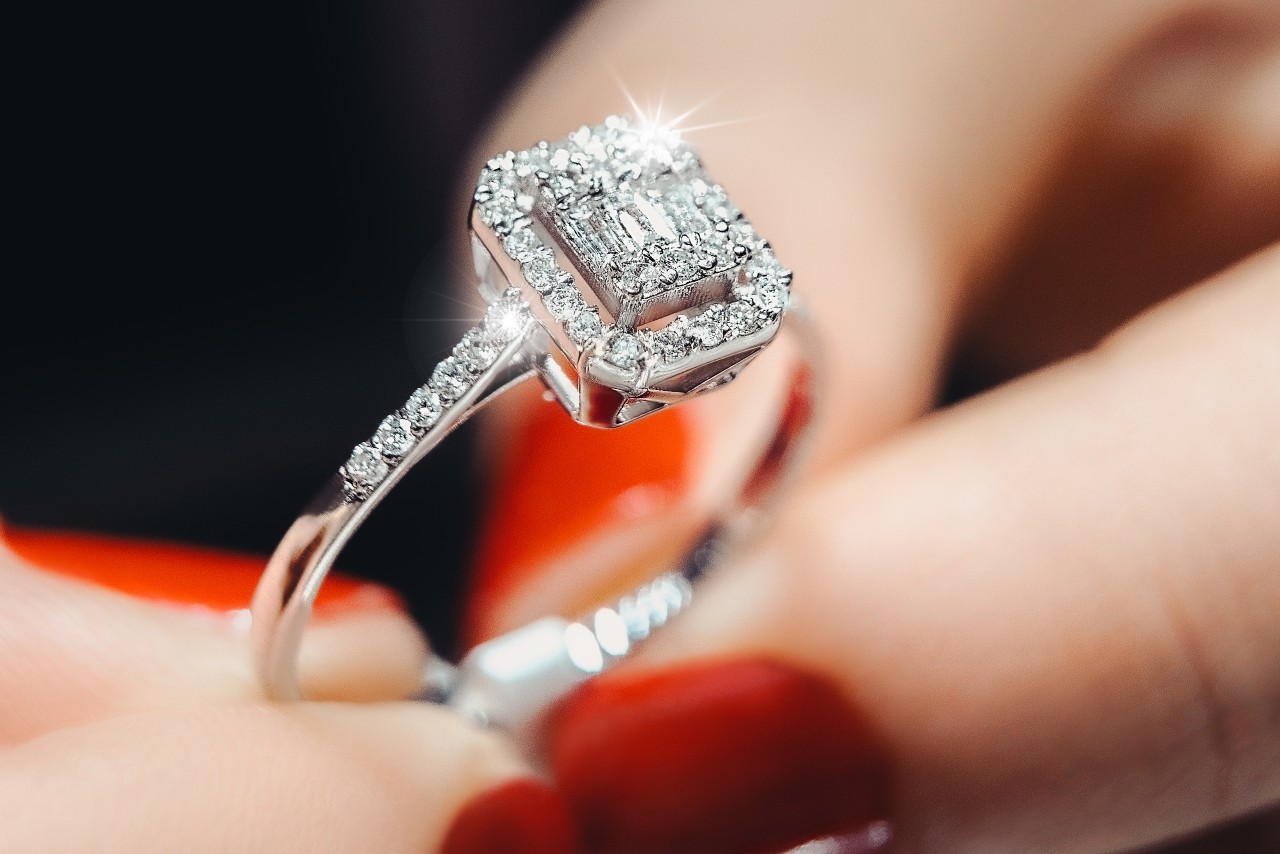 a side stone engagement ring