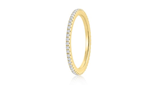 a yellow gold diamond eternity fashion ring