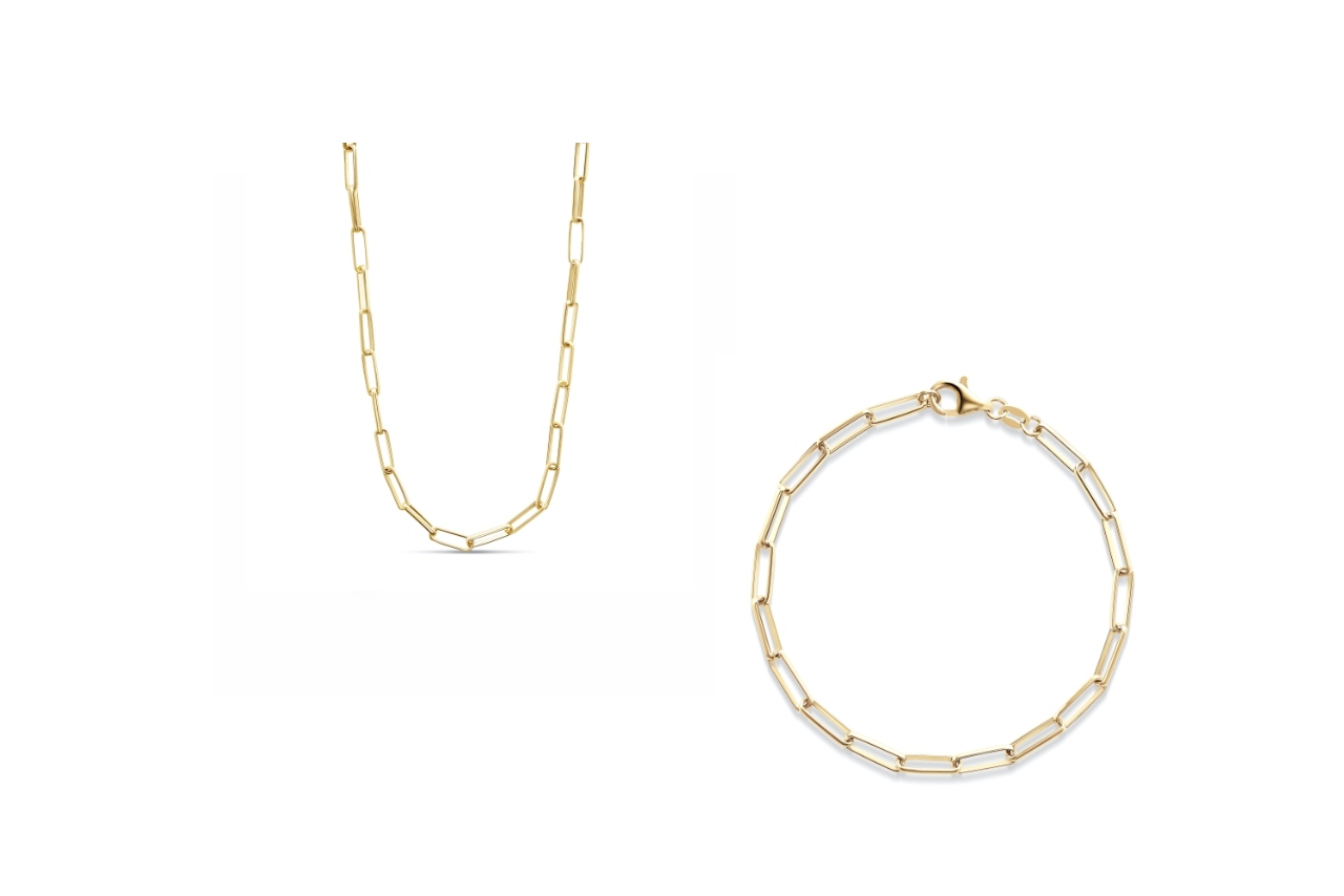 Effortless and simple Miss Mimi paper clip link necklace and bracelet