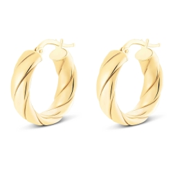 Miss Mimi Silver Lucia Wrap Quilt Hoop Earring 20mm 13-403563-02 thumbnail 2