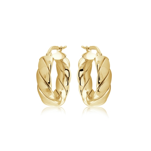 Miss Mimi Silver Lucia Wrap Quilt Hoop Earring 20mm 13-403563-02