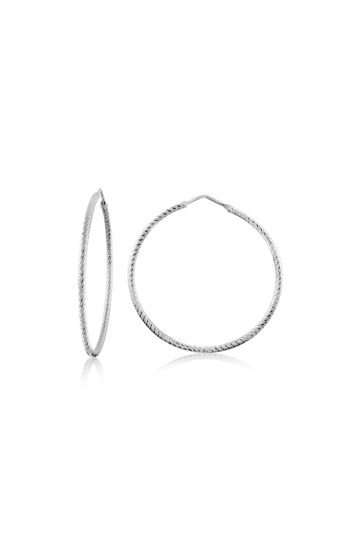 Miss Mimi Silver Diamond Cut Hoop Earrings 45mm 13-092447-01