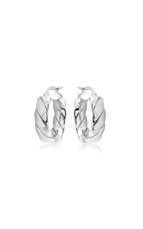 Miss Mimi Silver Lucia Wrap Quilt Hoop Earring 20mm 13-403563-01