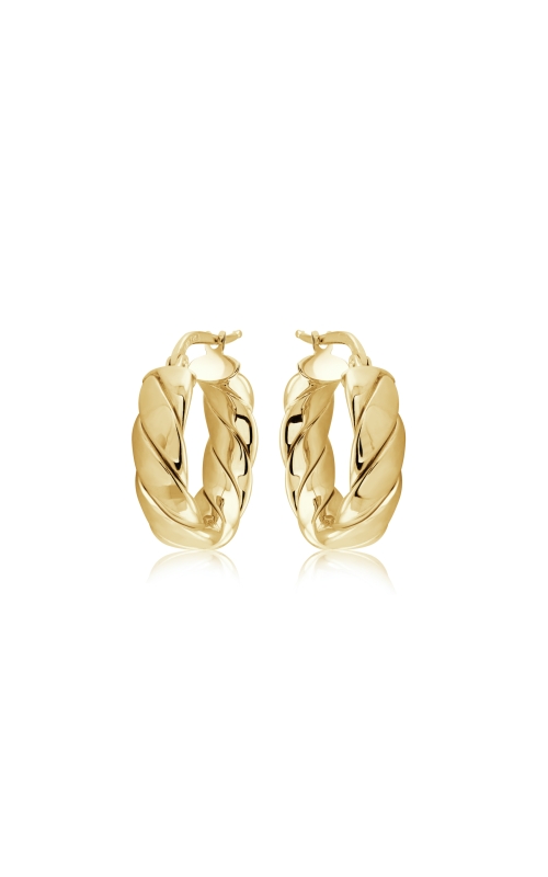 Miss Mimi Silver Lucia Wrap Quilt Hoop Earring 20mm 13-403563-02