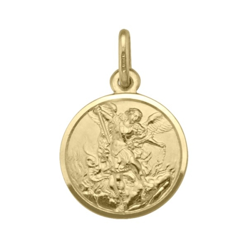 Tecimer 18 Karat Yellow Gold St. Michael Pendant N1906-18Y