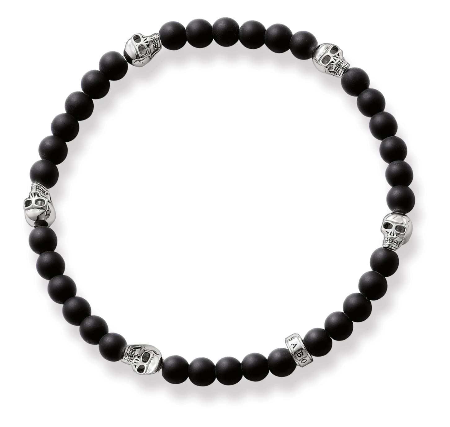 Thomas Sabo Black Obsidian Beaded Skull Bracelet A1097-023-11 Thomas Sabo Black Obsidian Beaded Skull Bracelet A1097-023-11