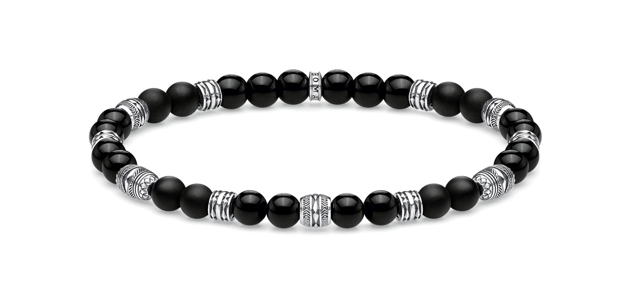 Thomas Sabo Black Obsidian Beaded Bracelet A1924-704-11 Thomas Sabo Black Obsidian Beaded Bracelet A1924-704-11