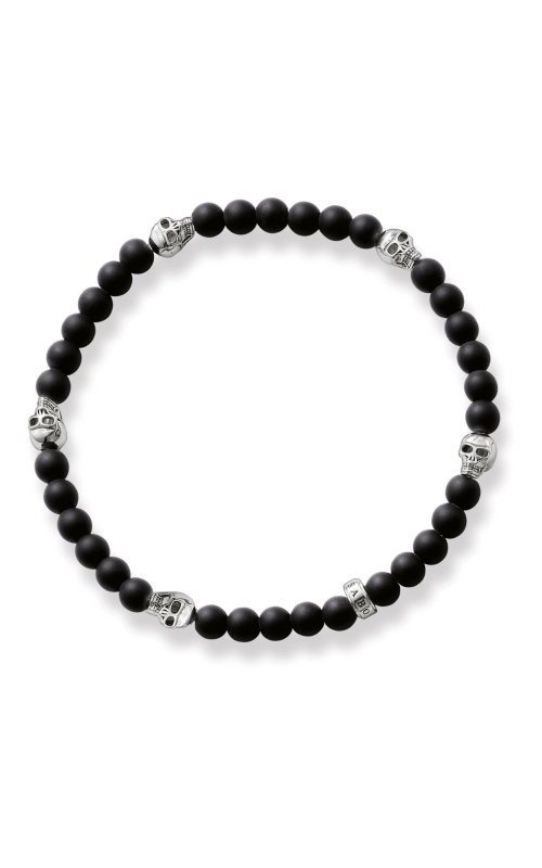 Thomas Sabo Black Obsidian Beaded Skull Bracelet A1097-023-11